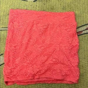 Charlotte Russe Vibrant Coral Lace Skirt size m